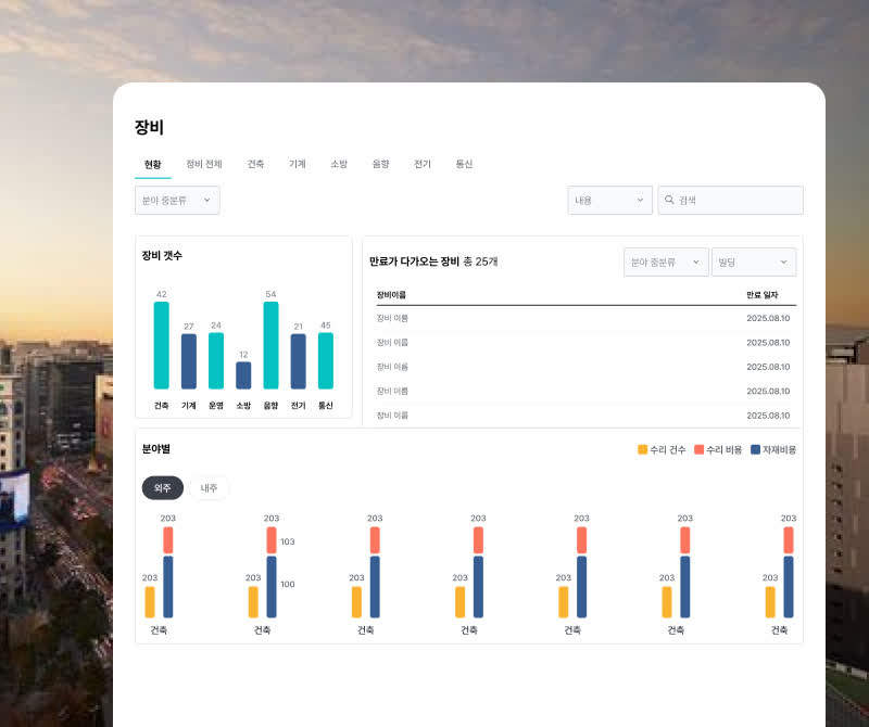 파르나스 FMS — 장비 관리